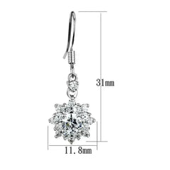 3W1054 - Rhodium Brass Earrings with AAA Grade CZ in Clear - Femstylo