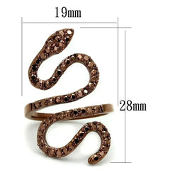 3W1150 - IP Coffee light Brass Ring with AAA Grade CZ in Light Coffee - Femstylo