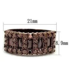 3W1163 - IP Coffee light Brass Ring with AAA Grade CZ in Light Coffee - Femstylo