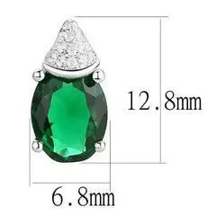 3W1371 - Rhodium 925 Sterling Silver Earrings with Synthetic Synthetic - Femstylo