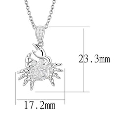 3W1377 - Rhodium 925 Sterling Silver Chain Pendant with AAA Grade CZ - Femstylo
