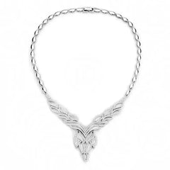 3W1418 - Rhodium Brass Jewelry Sets with AAA Grade CZ in Clear - Femstylo