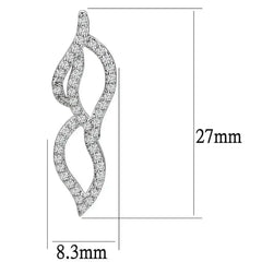 3W1418 - Rhodium Brass Jewelry Sets with AAA Grade CZ in Clear - Femstylo