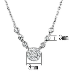 3W417 - Rhodium Brass Necklace with AAA Grade CZ in Clear - Femstylo