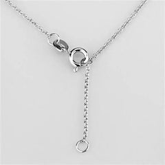 3W429 - Rhodium Brass Necklace with AAA Grade CZ in Clear - Femstylo
