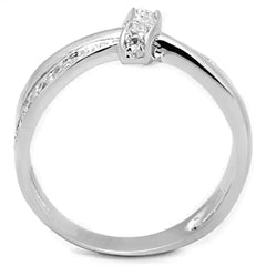 3W819 - Rhodium Brass Ring with AAA Grade CZ in Clear - Femstylo