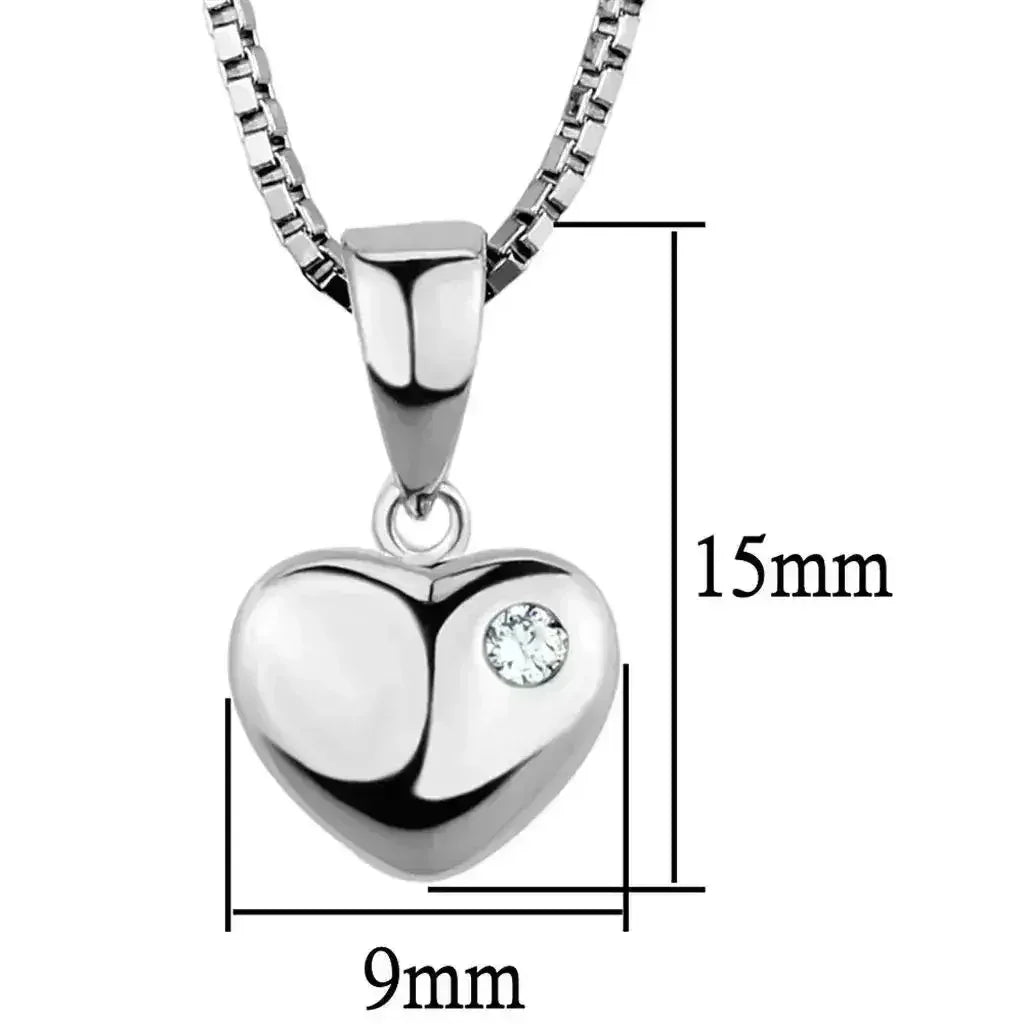 3W825 - Rhodium Brass Chain Pendant with AAA Grade CZ in Clear - Femstylo
