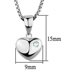 3W825 - Rhodium Brass Chain Pendant with AAA Grade CZ in Clear - Femstylo