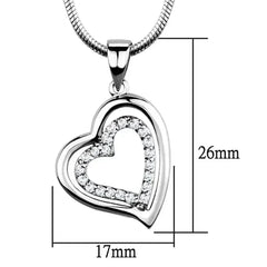 3W841 - Rhodium Brass Chain Pendant with AAA Grade CZ in Clear - Femstylo