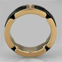 3W964 - IP Rose Gold(Ion Plating) Stainless Steel Ring with Ceramic - Femstylo
