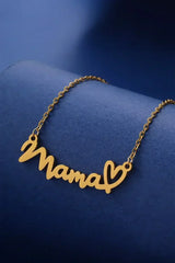 Gold Mama Letter Heart Pattern Necklace - Femstylo