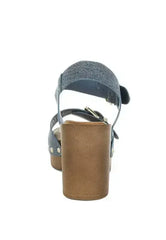 Vipasa Studded Denim Clog Sandals - Femstylo