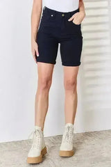 Judy Blue Bermuda Shorts - High Waist Tummy Control Cotton - Femstylo