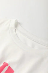 White FLOWER MARKET Letter Graphic T Shirt - Femstylo