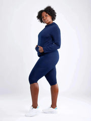 Athletic Fitted Zip-Up Hoodie Jacket with Pockets - Femstylo