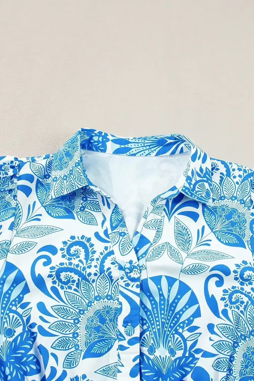 Sky Blue Boho Floral Print Frill Tiered Mini Dress - Femstylo