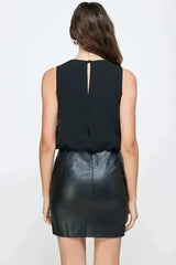 Sleeveless Textured Shift Dress – Modern Glamour - Femstylo