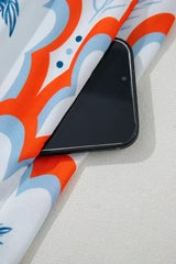 Orange Palm Tree Print Short Sleeve Flowy Dress - Femstylo