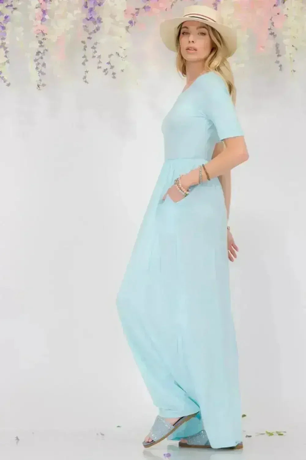 Maxi Dress with Pockets | Rayon-Spandex Blend | Sizes S-3XL - Femstylo