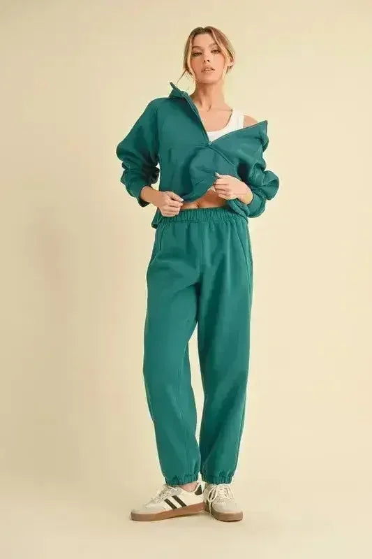 Aemi+Co Drawstring Elastic Waist Joggers - Femstylo