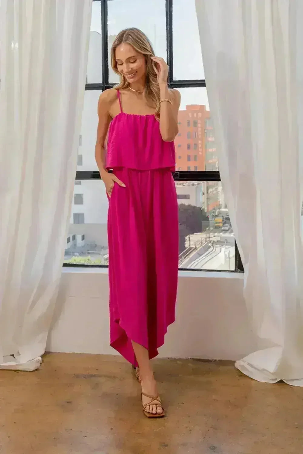 Sleeveless Wide Leg Jumpsuit | Polyester Jumpsuit | Sizes S-3XL - Femstylo