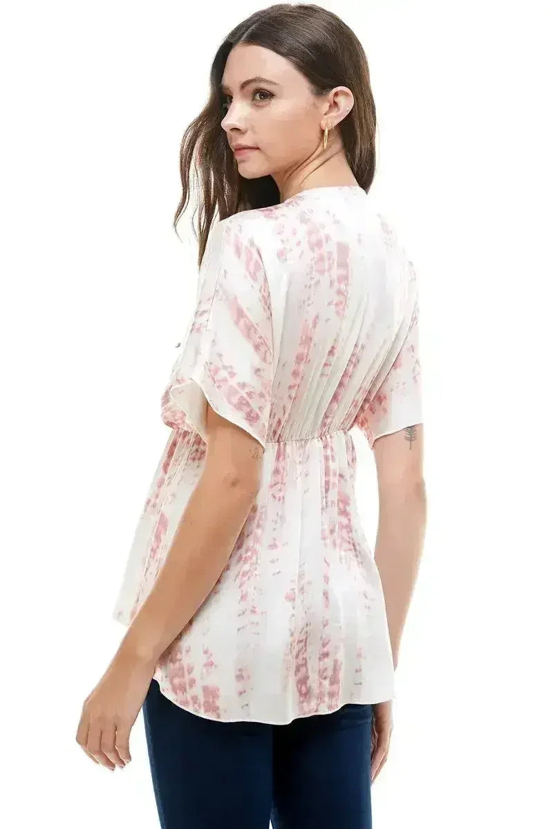 Flowy V-Neck Top with Relaxed Fit - Femstylo