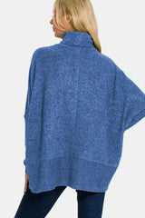 Zenana Brushed Melange Hacci Turtleneck Sweater | Cozy & Stylish - Femstylo