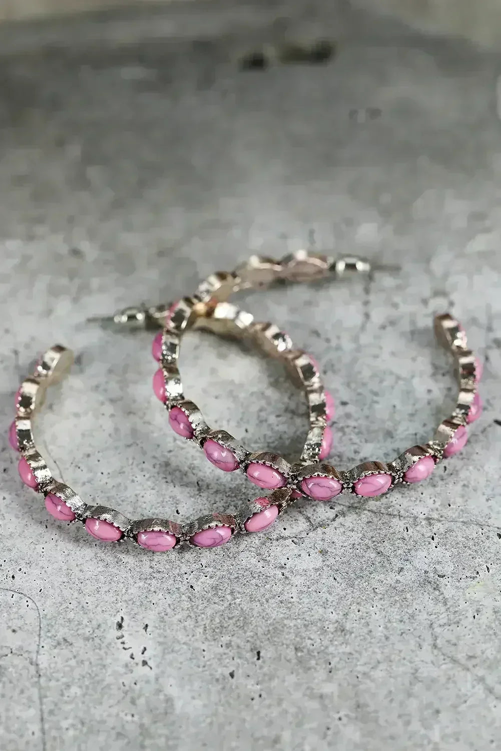 Bonbon Turquoise Big Circle C Shaped Earrings - Femstylo