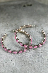 Bonbon Turquoise Big Circle C Shaped Earrings - Femstylo