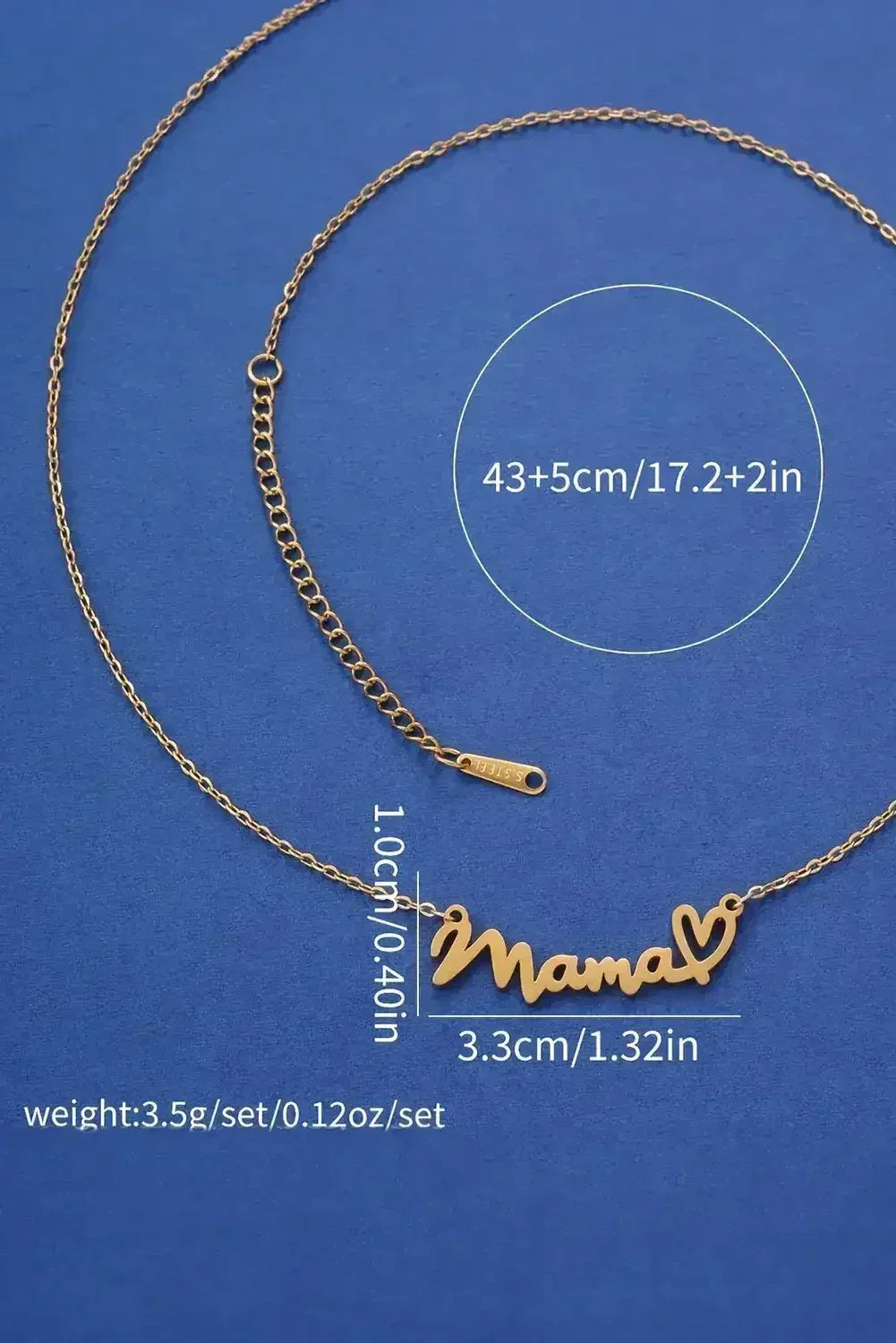 Gold Mama Letter Heart Pattern Necklace - Femstylo