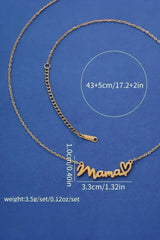 Gold Mama Letter Heart Pattern Necklace - Femstylo