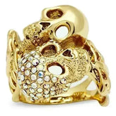 3W007 - Gold White Metal Ring with Top Grade Crystal in Aurora - Femstylo