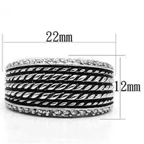 3W065 - Rhodium Brass Ring with AAA Grade CZ in Clear - Femstylo