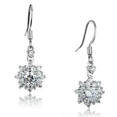 3W1054 - Rhodium Brass Earrings with AAA Grade CZ in Clear - Femstylo
