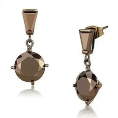 IP Coffee Brass Earrings with CZ Stones – Femstylo - Femstylo