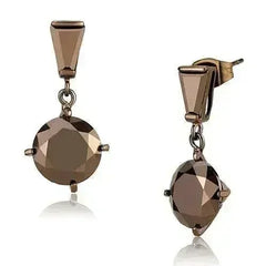 IP Coffee Brass Earrings with CZ Stones – Femstylo - Femstylo