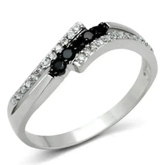 3W122 Rhodium + Ruthenium Brass Ring with AAA - Femstylo