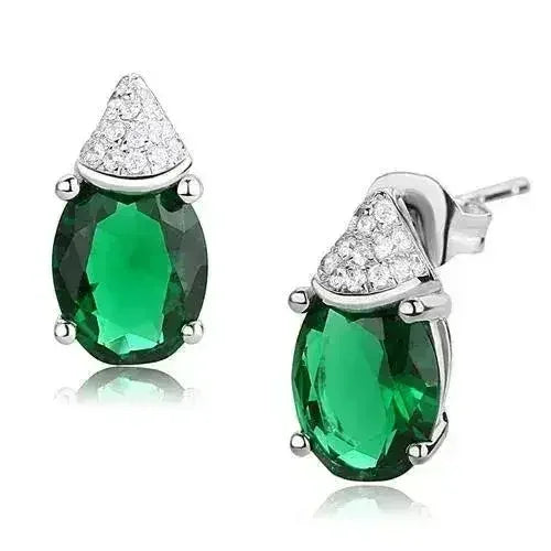 3W1371 - Rhodium 925 Sterling Silver Earrings with Synthetic Synthetic - Femstylo
