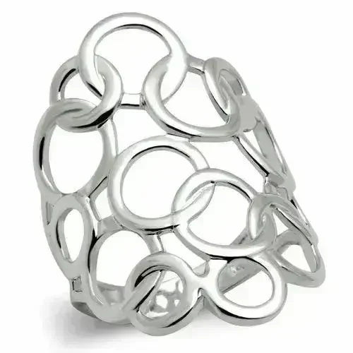 3W170 - Rhodium Brass Ring with No Stone - Femstylo
