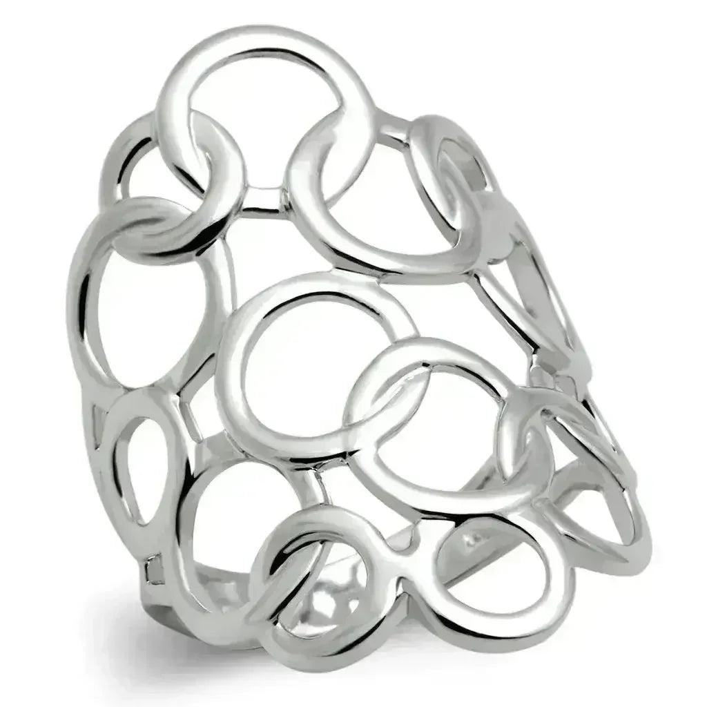 3W170 - Rhodium Brass Ring with No Stone - Femstylo