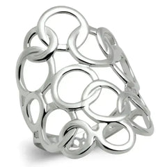 3W170 - Rhodium Brass Ring with No Stone - Femstylo