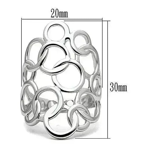 3W170 - Rhodium Brass Ring with No Stone - Femstylo