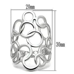3W170 - Rhodium Brass Ring with No Stone - Femstylo