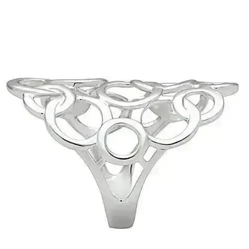 3W170 - Rhodium Brass Ring with No Stone - Femstylo
