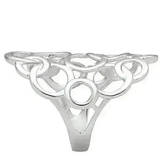 3W170 - Rhodium Brass Ring with No Stone - Femstylo