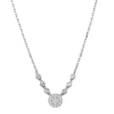3W417 - Rhodium Brass Necklace with AAA Grade CZ in Clear - Femstylo