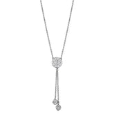 3W429 - Rhodium Brass Necklace with AAA Grade CZ in Clear - Femstylo