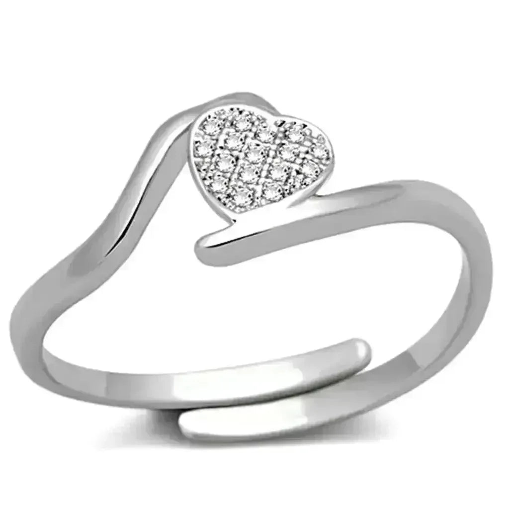3W464 Rhodium Brass Ring with AAA Grade CZ in - Femstylo