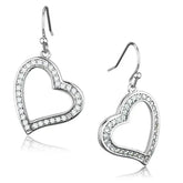 3W628 - Rhodium Brass Earrings with AAA Grade CZ in Clear - Femstylo