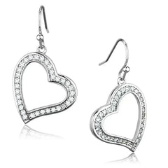 3W628 - Rhodium Brass Earrings with AAA Grade CZ in Clear - Femstylo